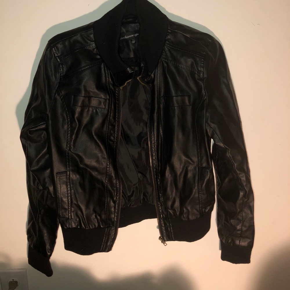 Black leather jacket